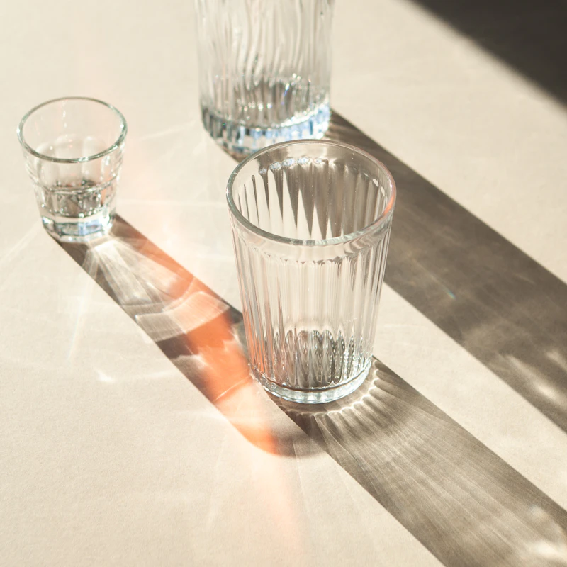 Ribbed Glass Tumbler Set of 6 β Home & Kitchen at Ham Dealer
